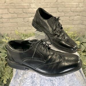 Croft & Barrow “Kent” Black Wingtip Round-Toe Dress Oxfords Mens 9M🖤VGUC